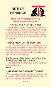 Rite of Penance: Rite for Reconciliation of Individual Penitents 526/C Rite of Penance: Rite for Reconciliation of Individual Penitents 526/C