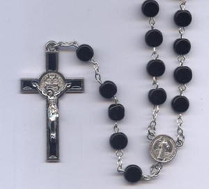St. Benedict Glass Bead Rosary