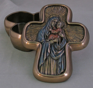 Modern Madonna & Child Crucifixion Box