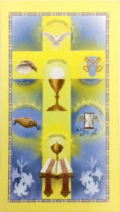 7 Sacrament Paper Holy Card BC350 7 Sacrament Paper Holy Card BC350