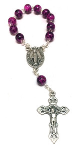 Purple Glass Bead One Decade Rosary Purple Glass Bead One Decade Rosary