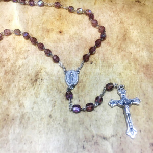 June Light Amethyst Birthstone Crystal Bead Rosary June Light Amethyst Birthstone Crystal Bead Rosary