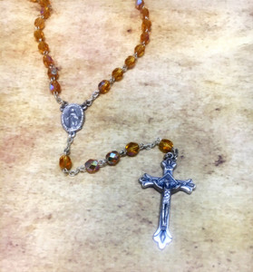 November Topaz Birthstone Crystal Bead Rosary November Topaz Birthstone Crystal Bead Rosary