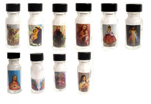 Glass Holy Water Bottle with Religious Images Glass Holy Water Bottle with Religious Images