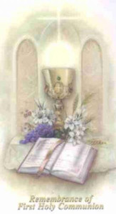 Chalice and Book Laminated First Communion Holy Card Chalice and Book Laminated First Communion Holy Card