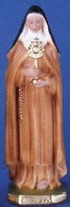 St. Clare - 12" Italian Plaster, Catholic Saint Statue St. Clare - 12" Italian Plaster, Catholic Saint Statue
