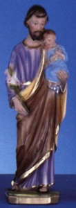 St. Joseph - 12" Italian Plaster, Catholic Saint Statue St. Joseph - 12" Italian Plaster, Catholic Saint Statue