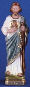 St. Jude - 12" Italian Plaster, Catholic Saint Statue St. Jude - 12" Italian Plaster, Catholic Saint Statue