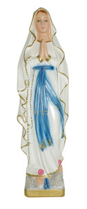 12" Our Lady of Lourdes Italian Chalk Pearlized Statue 12" Our Lady of Lourdes Italian Chalk Pearlized Statue