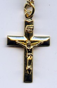 18kt Gold Filled or Sterling -- 2.1cm Crucifix with 18" chain 18kt Gold Filled or Sterling -- 2.1cm Crucifix with 18" chain