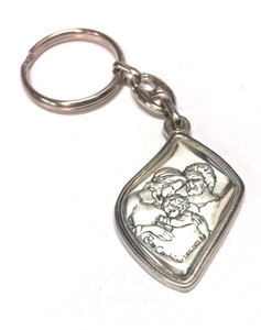 Italian Made Silver Plated Holy Family Keyring K151-613
