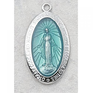 Oval Enamel Sterling Silver Miraculous Medal Oval Enamel Sterling Silver Miraculous Medal