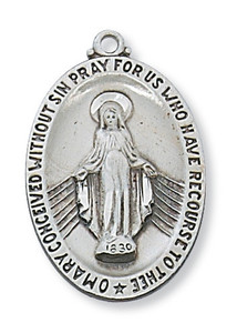 2.7 Cm. Sterling Miraculous Medal 2.7 Cm. Sterling Miraculous Medal