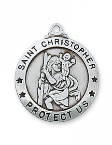 Saint Christopher, Patron of Travelers, Sterling Silver Medal Saint Christopher, Patron of Travelers, Sterling Silver Medal