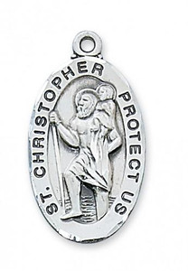 Oval Sterling Silver St. Christopher Medal Oval Sterling Silver St. Christopher Medal