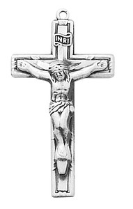 2.5 cm Sterling Silver Crucifix 18'' chain 2.5 cm Sterling Silver Crucifix 18'' chain