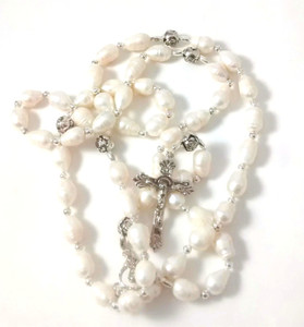 Authentic Large Fresh Water Pearl Bead Rosary Authentic Large Fresh Water Pearl Bead Rosary