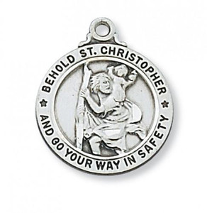 Sterling Silver St. Christopher 2.5cm Round Medal Sterling Silver St. Christopher 2.5cm Round Medal