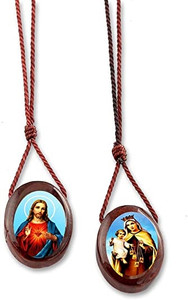Large Wood Oval Scapular Large Wood Oval Scapular