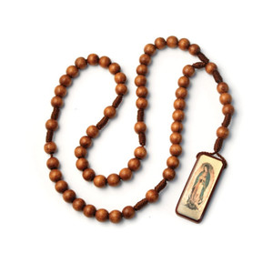 Our Lady of Guadalupe Handmade Wood Bead Rosary Our Lady of Guadalupe Handmade Wood Bead Rosary