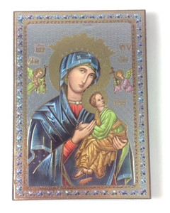 Italian Designed Our Lady of Perpetual Help Wood Wall Plaque 47-300-LP