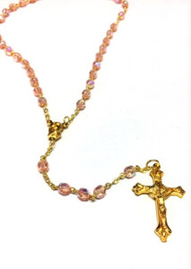 October Birthstone Bead Gold Rosary