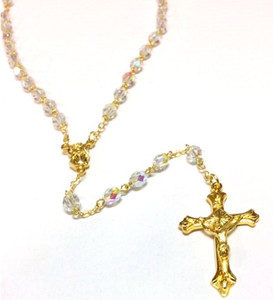 April Birthstone Bead Gold Rosary April Birthstone Bead Gold Rosary