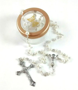 Girls Imitation Pearl Bead First Communion Rosary Girls Imitation Pearl Bead First Communion Rosary