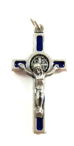 1.5" Blue Enamel St. Benedict Crucifix SCX207SBL-BEN 1.5" Blue Enamel St. Benedict Crucifix SCX207SBL-BEN