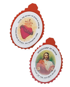 Sacred Heart of Jesus Fabric/Paper Badge Sacred Heart of Jesus Fabric/Paper Badge