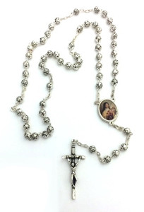St. Therese Rose Petal Silver Rosebud Rosary St. Therese Rose Petal Silver Rosebud Rosary