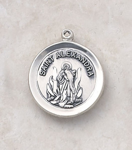 Sterling Silver Patron Saint Alexandra Medal SS529-203 Sterling Silver Patron Saint Alexandra Medal SS529-203