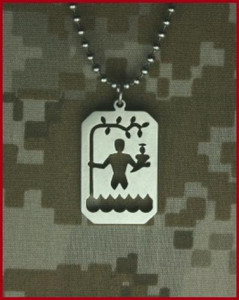 St. Christopher Pendant, Genuine US Military Issue, with Beaded Chain St. Christopher Pendant, Genuine US Military Issue, with Beaded Chain