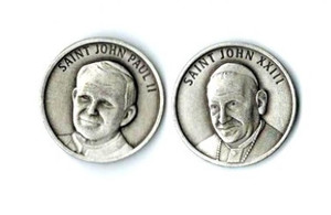 Dual Token (Coin) of St. Pope John Paul II and of Pope John XXIII Dual Token (Coin) of St. Pope John Paul II and of Pope John XXIII
