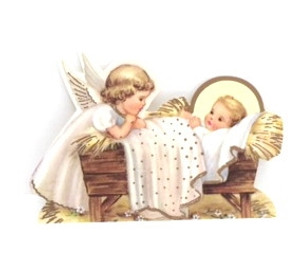 Christmas Little Angel with Baby Jesus Scene X90-2 Christmas Little Angel with Baby Jesus Scene X90-2