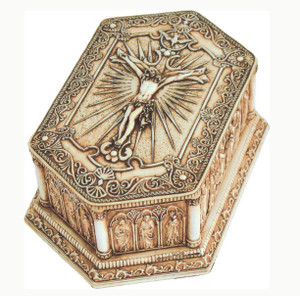 Crucifixion Keepsake Box in Antique Finish