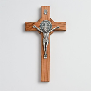 Saint Benedict Crucifix 6" Olive Wood Saint Benedict Crucifix 6" Olive Wood