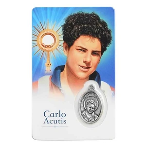 St. Carlo Acutis Prayer Card with Medal