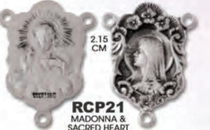 Madonna and Sacred Heart Rosary Centerpiece