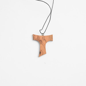 Olive Wood Pendent Tau Cross
