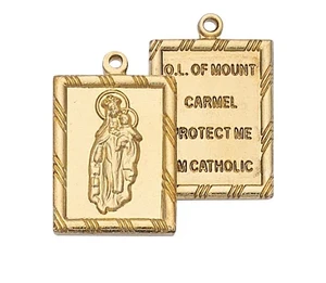 Gold Plated Sterling Silver 2pc Scapular 18 inch Necklace Chain