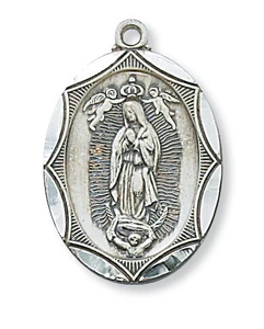 Our Lady of Guadalupe Sterling Silver Medal on 24" Chain L2503GU
