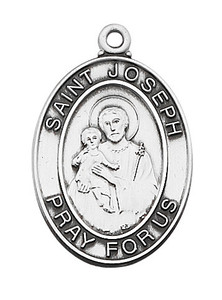 St. Joseph Sterling Silver Medal on 24" Chain L684JS
