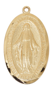 Gold over Pewter Miraculous Medal on 24" Chain HMG1