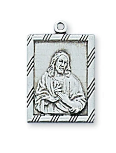 Sterling Silver Sacred Heart Medal on 18" Chain L811
