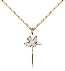 Gold Filled Cross / Holy Spirit Pendant, Gold Filled Lite Curb Chain, 3/4" x 3/8" Gold Filled Cross / Holy Spirit Pendant, Gold Filled Lite Curb Chain, 3/4" x 3/8"