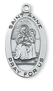 St. Anne Sterling Silver Medal on 18" Chain L500AE