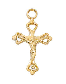 Gold over Sterling Silver Crucifix on 16-18" Chain J8017