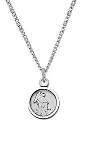 Sterling Silver Baby Guardian Angel Medal on 13" Chain L107GAB
