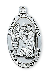 St. Matthew Sterling Silver Medal on 24" Chain L550MW